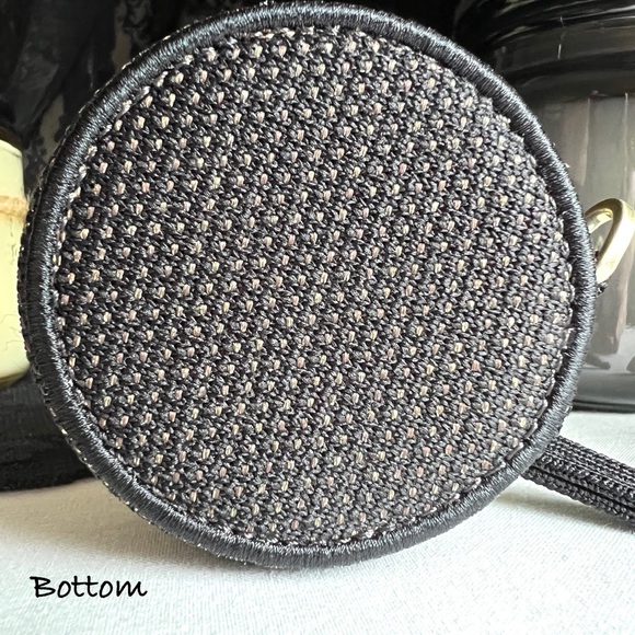 ROTHY’S ‘The Round Pouch” in Black and Gold - Picture 5 of 11